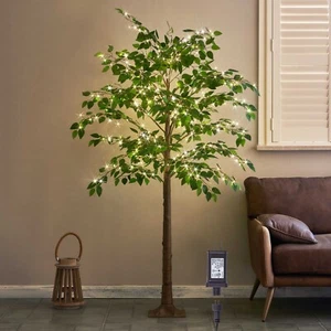 Hairui Artificial Ficus Silk Tree with Lights for Home Living Room Decoration - Picture 1 of 19