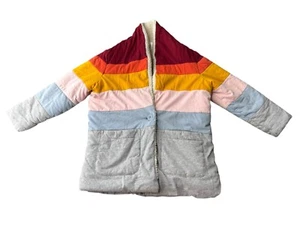 Hanna Andersson Girls Coloblock Sherpa Lined Sweater Coat Size 4 - Picture 1 of 4