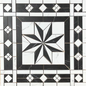 36" x 36" Tile Medallion Mosaic Mural - Home Depot Marble look tile series - Picture 1 of 3