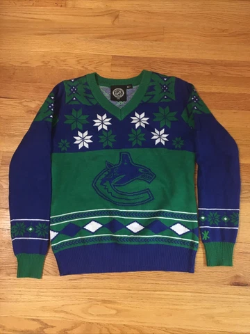 Vancouver Canucks NHL Women’s Holiday Christmas Sweater Size Large Cover