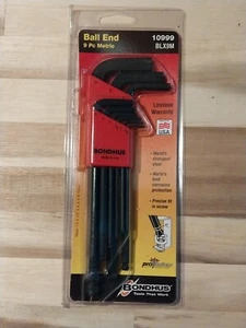 New Bondhus 10999 BLX9M 9-Pieces Metric Ball End Hex L Wrench Set 1.5-10mm - Picture 1 of 2