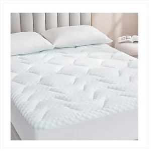 Gel Topper 180x200 cm - Eleganter, gesteppt Memory Foam für besseren Schlaf - Bild 1 von 12