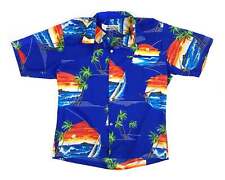Vintage Hawaiian Shirt 80s Tropical Island Sunset Large R01