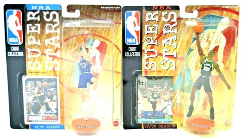 Lot of 2 Mattel NBA Super Stars Court Collection David Robinson and Van Horn NIP Cover