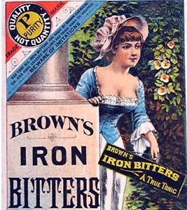 Vintage Browns Iron Bitters - Victorian Trade Card - Bild 1 von 3