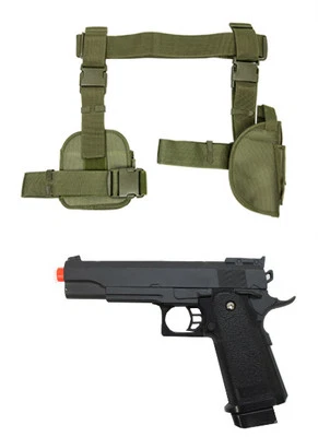 Halloween 3 piezas pierna caída pistola funda Mag bolsa con pistola de utilería verde CV2908G Foto 1 de 4