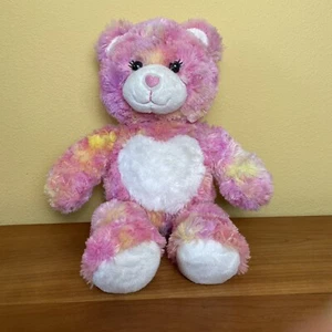 Endless Hugs Heart Build A Bear Tie Dye Pink Orange Stuffed Plush Bear Retired - Picture 1 of 10