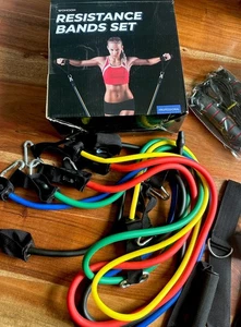 Widerstandsbänder Fitnessbänder 12tlg Gymnastikband Resistance Expander Set Yoga - Bild 1 von 2