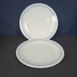 4 Corelle Snowflake Blue Garland 10 1/4" Dinner Plates LivingWare By Corning USA - Picture 1 of 10