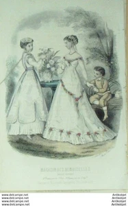 Mode Magasin des demoiselles 1867 #  7 Gravure originale aquarellee - Picture 1 of 1