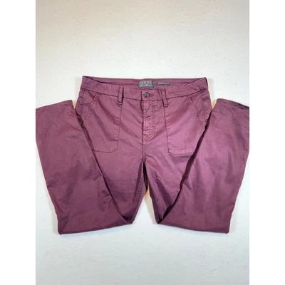 JEN7 by 7 For All Mankind Ankle Skinny Burgundy Pants Women Size 12 - Image 1 of 4