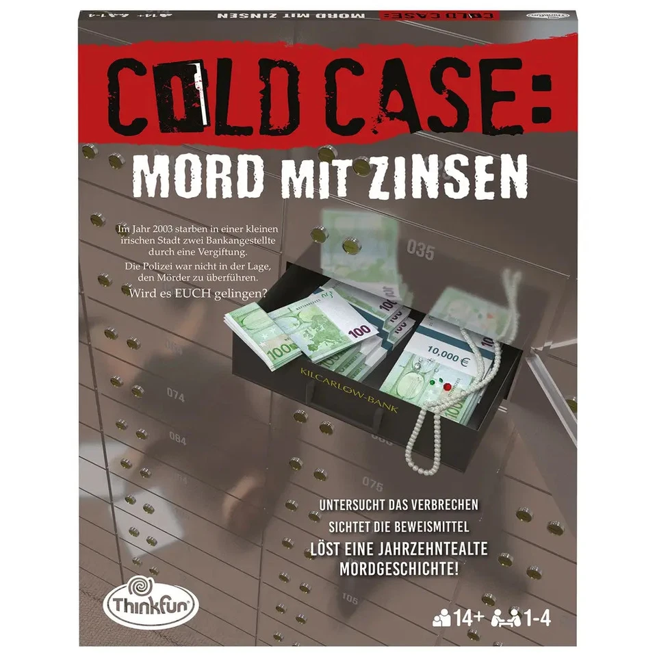 ThinkFun - 76486 - Cold Case: Mord mit Zinsen. Der Krimi im eigenen Heim. Wer fi - Bild 1 von 1