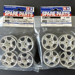 Ruedas de 10 radios Tamiya SP1405 51405 en forma de C 4 piezas plateadas X 2 paquetes - Imagen 1 de 5