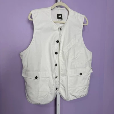 G-Star Men’s Raw White Utility Vest With Pockets Size XL MSRP: $180 - Image 1 of 4
