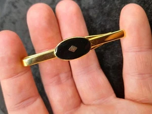 Old Vintage Black Enamel Tie Clip - Enamelled - For Gents & Aspiring Gentleman - Picture 1 of 8