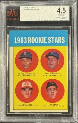 1963 Topps #537 Pete Rose radiocontrol novato en muy buen estado 4,5 en muy buen estado-excelente+ Foto 1 de 2
