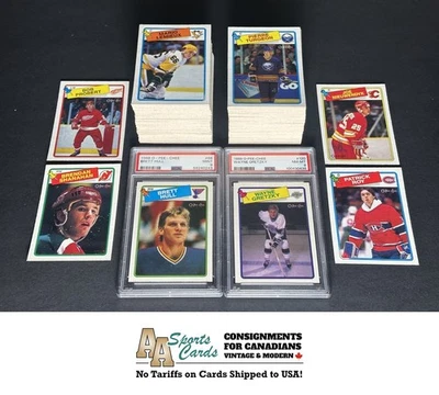 1988-89 O-PEE-CHEE HOCKEY COMPLETE SET (264) HULL RC PSA 9 (MINT) GRETZKY PSA 8 - Image 1 of 4