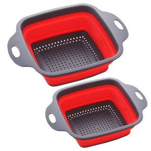 Square Collapsible Colander Set,2 Collapsible Colanders (Strainers) Set By - ... - Picture 1 of 6