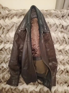 Andrew Marc DARK BROWN Leather Jacket New York Size Large Old Estate YBS 10... - Picture 1 of 24