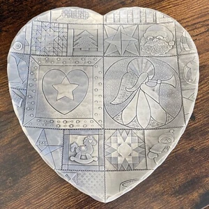 Wendell August Forge Christmas Angel Heart Dish Tray Plate Trinket Dish Handmade - Picture 1 of 12