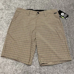 Volcom Hybrid Shorts Mens 30 Khaki Check Mix Frickin Cross Shred NEW $65 - Picture 1 of 14
