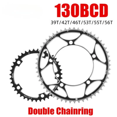 130BCD Double Chainring 39 42 46 53 55 56T Road Bike Chainwheel Folding Bike - Image 1 of 4