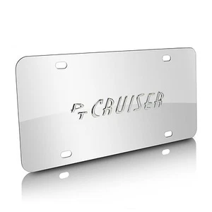 Chrysler PT Cruiser Name Badge On Polished Chrome License Plate - Picture 1 of 2