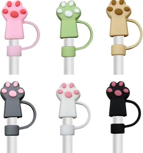 6PCS Straw Cover Cap for Stanley Cup, 10mm Cat Paw Straw Covers Fits 30, 40 Oz✅✅ - Picture 1 of 4