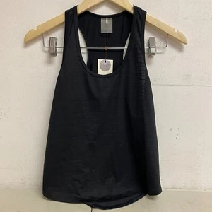 CALIA Women's Scoop Racer Tank Pure Black Solid Sleeveless Racerback WAX11205XFS - Picture 1 of 5