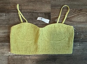 NWT PACSUN Summer Green Smocked Tank Crop Top Size Large Kendall & Kylie - Picture 1 of 6