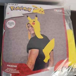 Adult Pokemon Pikachu Costume Accessory Kit Headpiece & Tail NEW cosplay - Picture 1 of 2