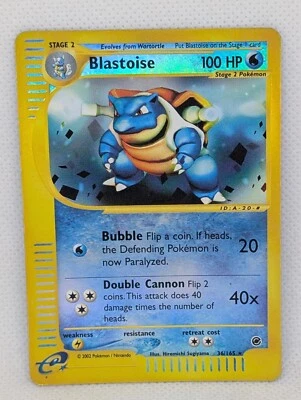 Blastoise 036/165 Expedition Base Set Reverse Holo Rare Pokemon TCG Nintendo MP - Image 1 of 4