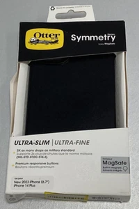 OtterBox iPhone 15 Plus/14 Plus Symmetry Series Antimicrobial Case MagSafe-Black - Zdjęcie 1 z 2