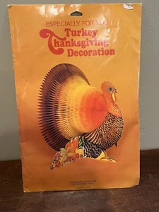 Neu Vintage Thanksgiving Truthahn Papier Waben Dekoration Herzstück - Bild 1 von 5