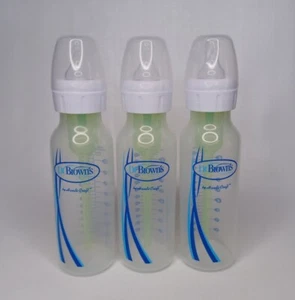 (3) Dr Brown's Natural Flow 8 oz Options Baby Bottle Lot Of 3 - Picture 1 of 7