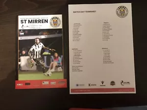 St.Mirren V Rangers League Programme And Team Sheet 26 December 2024 - Picture 1 of 1