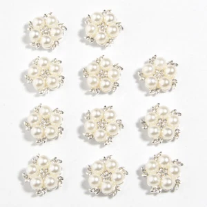 50Pcs 20mm 0.78" Flatback Rhinestone Buttons For Wedding Decoration Apparel - Picture 1 of 3