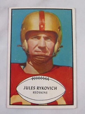 1953 Bowman Football Card #74 Jules Rykovich EXC+-NRMT Condition - Image 1 of 2