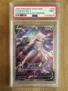 Mewtwo V - SWSH229 - Pokemon Sword & Shield Promo Ultra Rare Holo Card PSA 9 - Picture 1 of 2