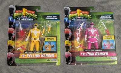 NEW Power Rangers Re Ignition  Auto-Morphin Yellow & Pink Rangers, Lot of TWO  - Image 1 of 2