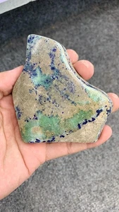 260g Pietra Naturale Smithsonite Combinata con Cristallo di Azurite Esemplare Minerale - Foto 1 di 7