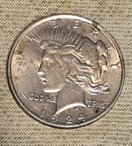 1924 P Peace Silber Dollar 1 $ 90% US Münze vz/unc mit Tönung - Bild 1 von 9