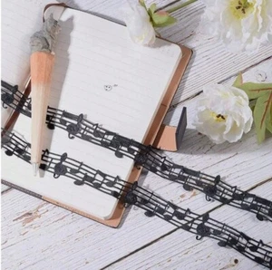 2 Yards Musical Note Ribbon Crafting Sewing Ribbon Decorative Journal Art - Picture 1 of 18