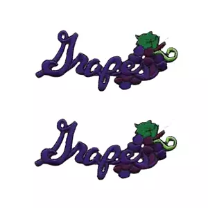 Trauben Aufnäher (2er Pack) Obst bestickt Bügelbild Patch Applikationen - Bild 1 von 4