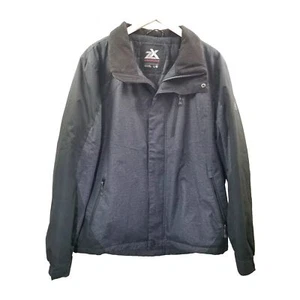Zero Xposur Mens Large Softshell Zip Up Mid Weight Coat Black Gray Heather - Picture 1 of 11