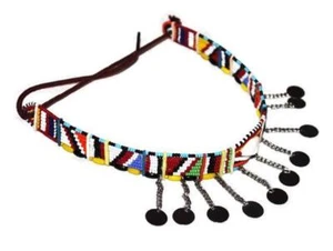 Collar Gargantilla Étnica Tribal Africana Con Cuentas Masái - Hecho a Mano en Kenia 04 - Imagen 1 de 3