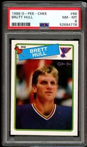 Brett Hull Rookie Card 1988-89 O-Pee-Chee #66 PSA 8 - Picture 1 of 2