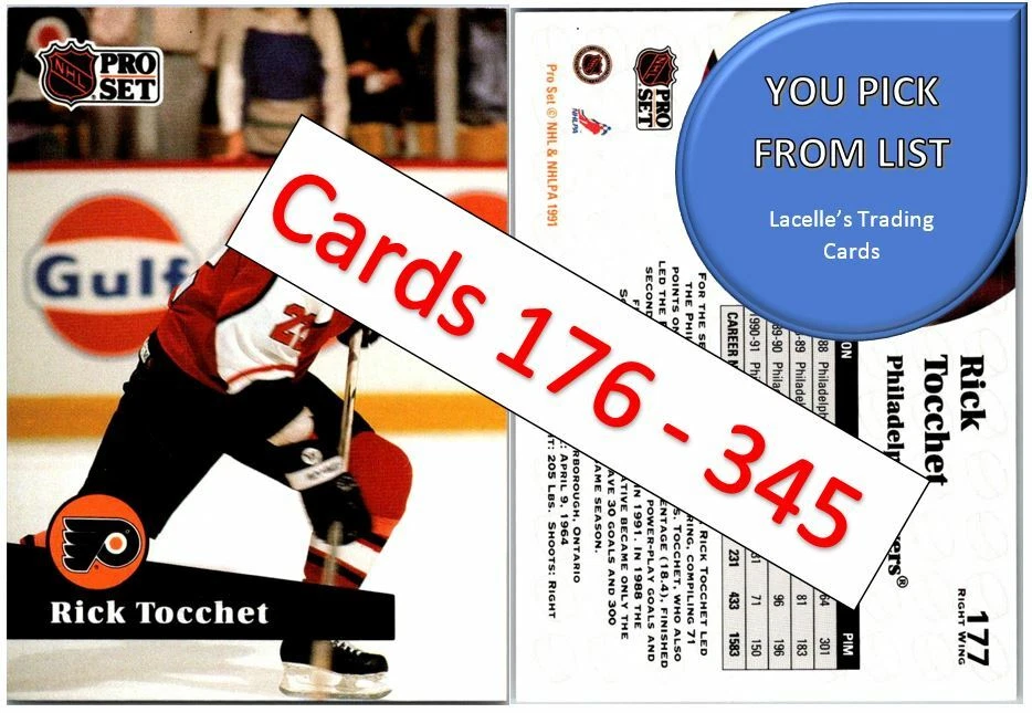 1991-92 Pro Set Series 1 NHL Hockey Cards (176 - 345) - U-Pick From List - Image 1 of 1