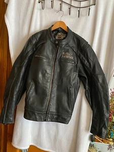 Harley Davidson Men's leat jacket size L authentic 2010 removeable lined - Picture 1 of 22