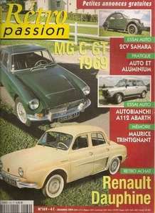 RETRO PASSION 169 MGC GT 69 RENAULT DAUPHINE AUTOBIANCHI A112 ABARTH 2CV SAHARA - Foto 1 di 3